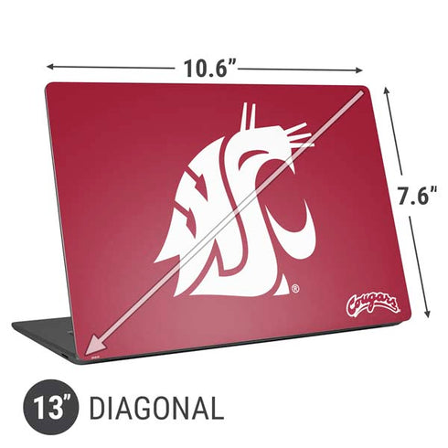 Washington State University Cougars Logo Universal Laptop 13in (10.6 x 7.6in) Skin